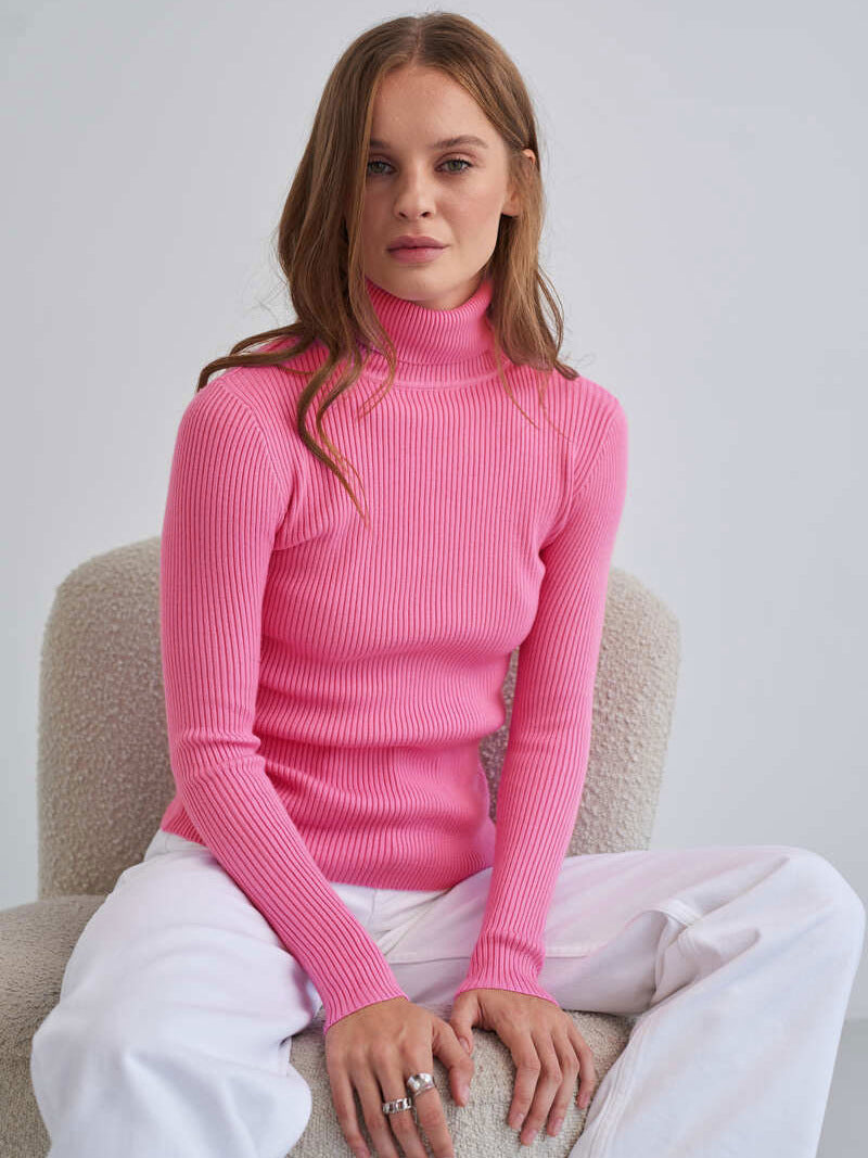 Sexy High Neck Knitted Sheath Sweaters