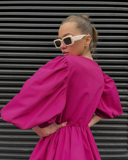 Fashion Summer Puff Sleeves Mini Dresses