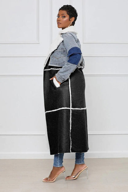 Fashion Fur & Denim Long Overcoats