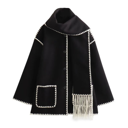 Fashion Women Nylon Coats with Scarves