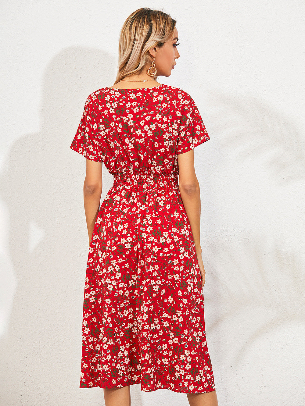 Summer Floral Print Short Sleeves Summer Daily Dresses