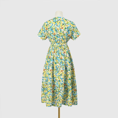 Leisure Summer V Neck Women Midi Dresses