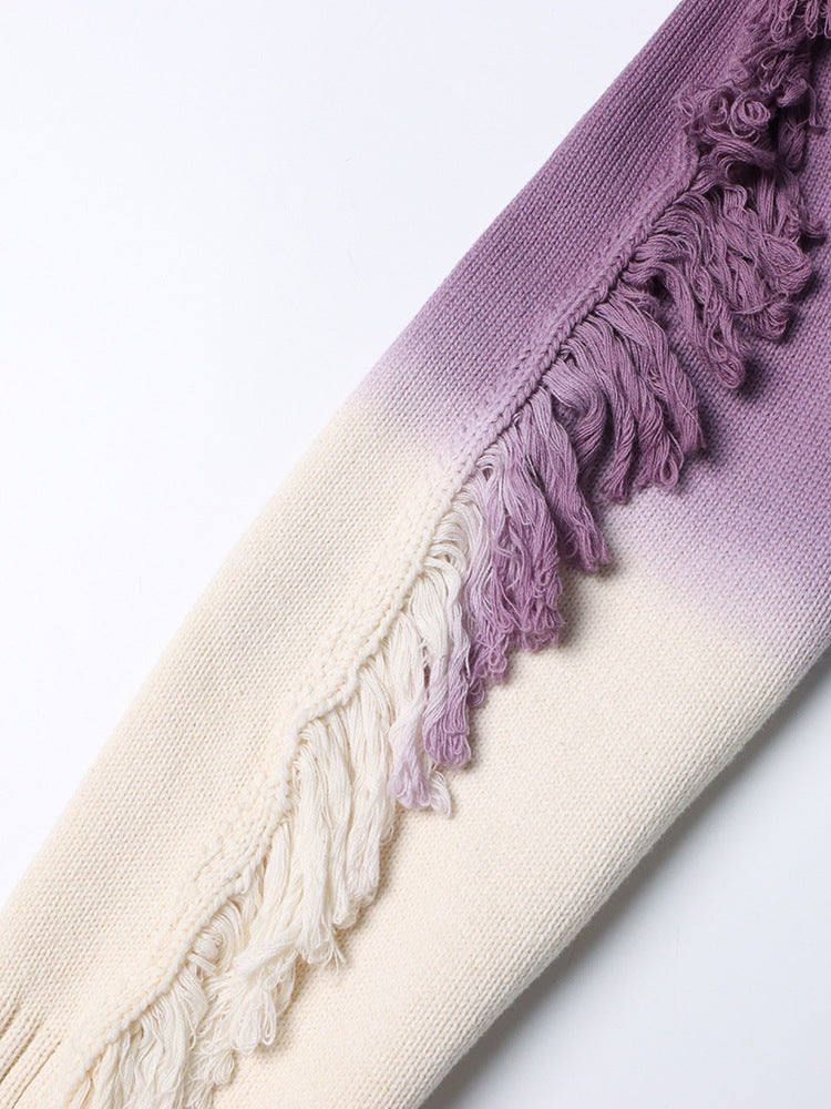 Designed  Fashion Coloring Tassels Knitted Sweaters