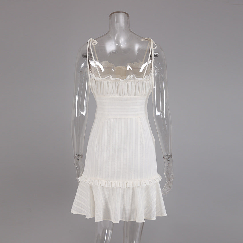 Summer Cotton Sexy White Mini Hot Dresses