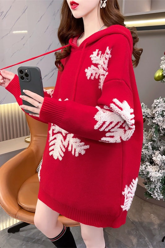 Merry Christmas Winter Knitted Hoodies Sweaters