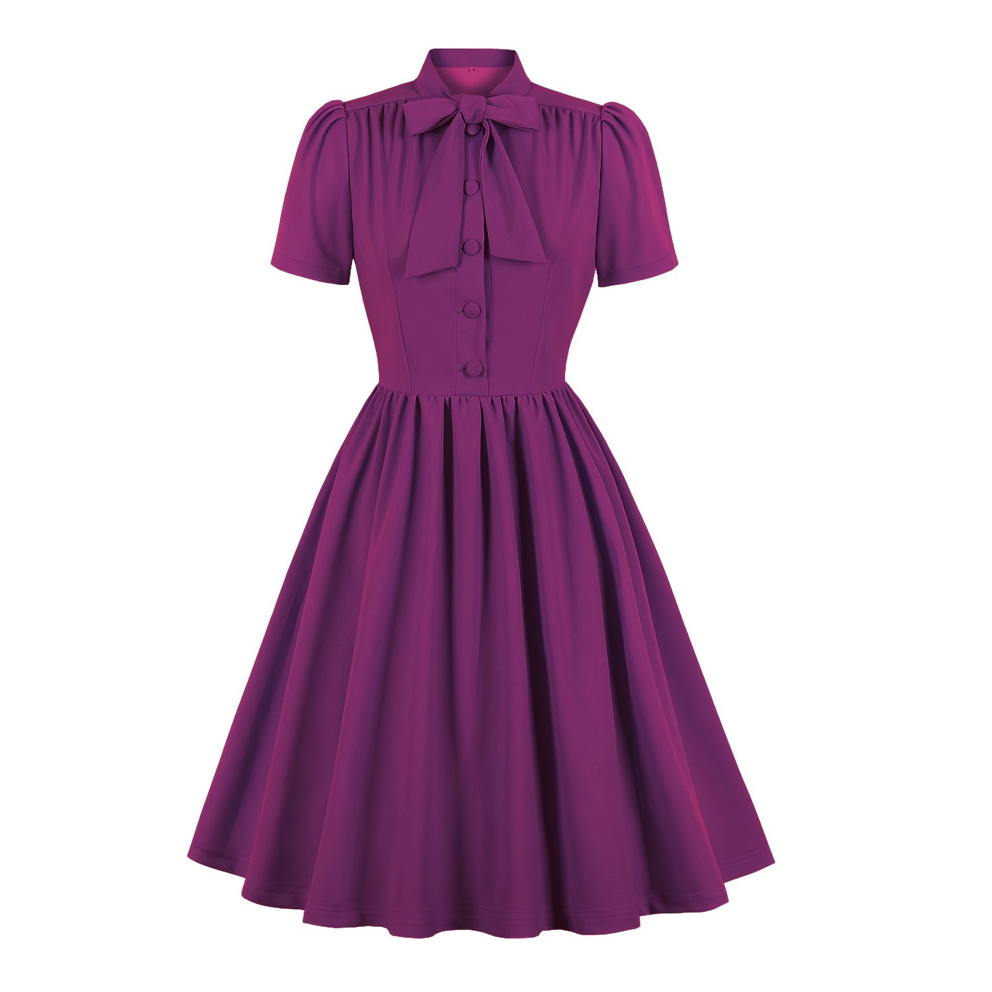 Classy Vintage A Line Women Dresses with Neck Bow