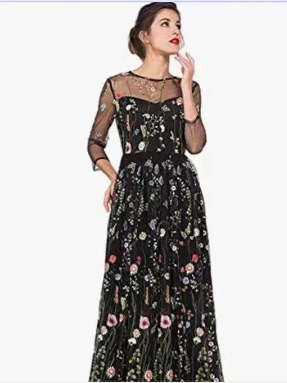 Vintage Elegant Long Sleeves Evening Dresses