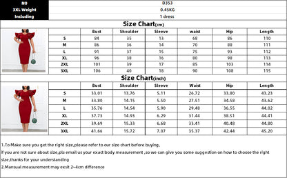 Summer Ruffled Sleeves Women Sheath Dresses