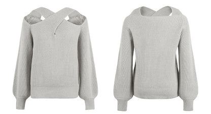 Fashion Crossed Fall Women Knitted Sweaters