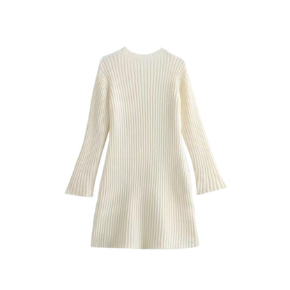 Fashion Long Sleeves Short Knitted Dresses