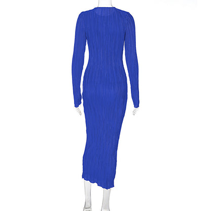 Fashion Round Neck Long Sleeves Dresses