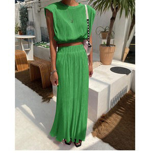 Fashion Sleeveless Tops and Long Skirts for Women