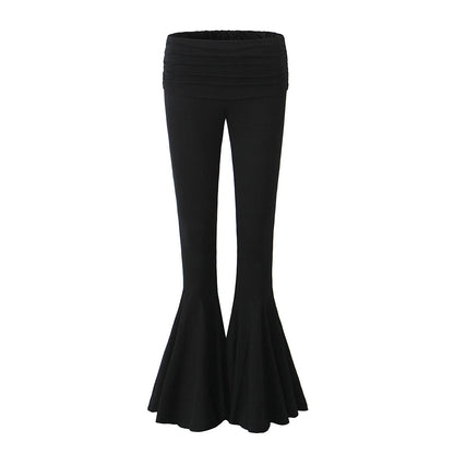 Sexy Low Waist Elastic Flare Pants for Women