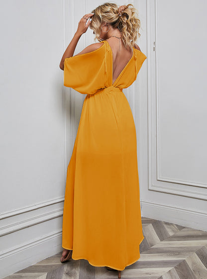 Sexy Chiffon Split Front Summer Long Dresses