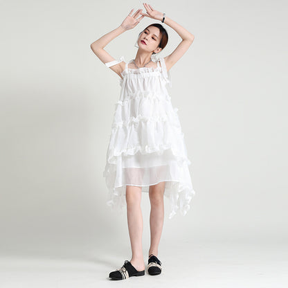Designed Summer Irregular Spaghetti Straps Mini Dresses