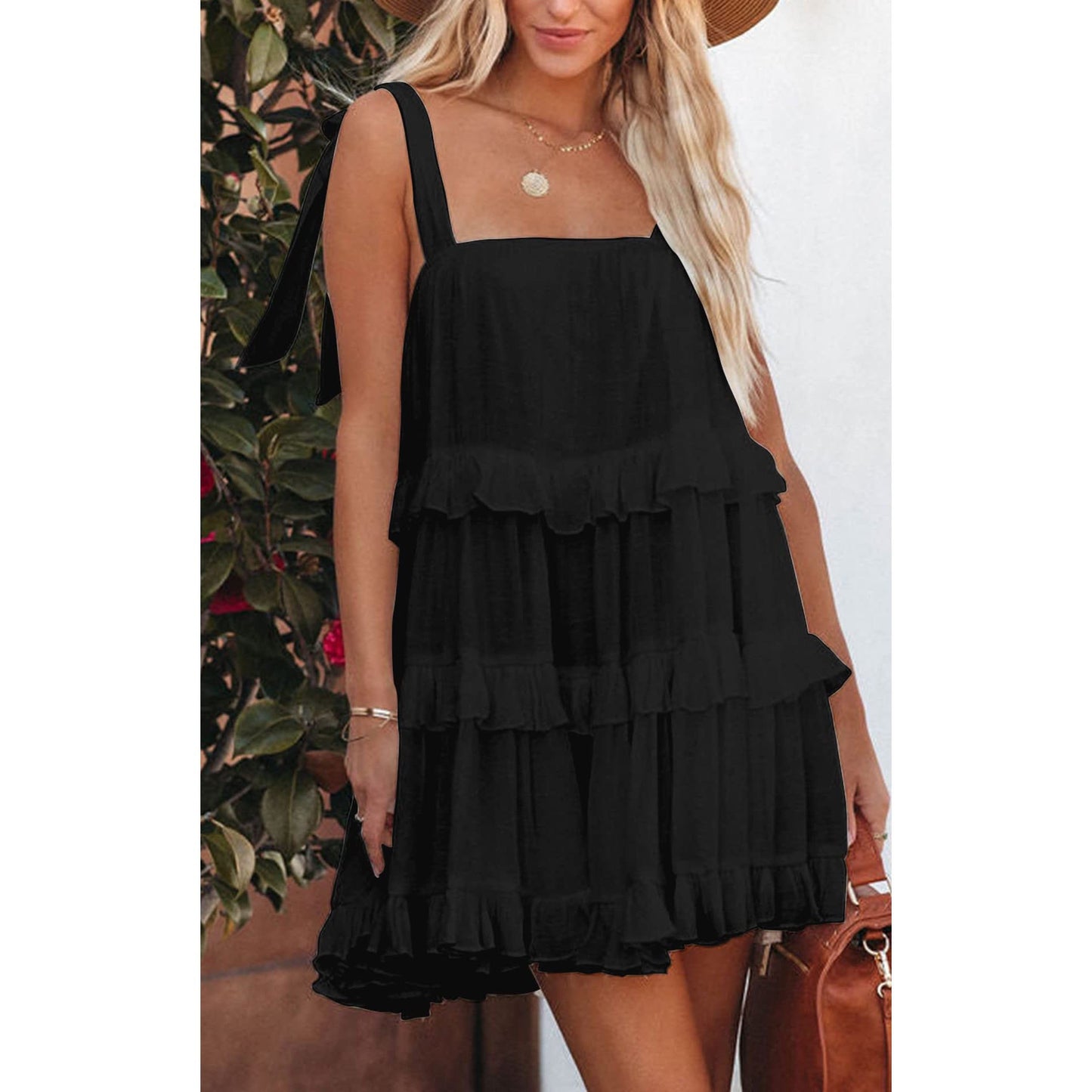 Casual Summer Ruffled Cake Style Mini Dresses