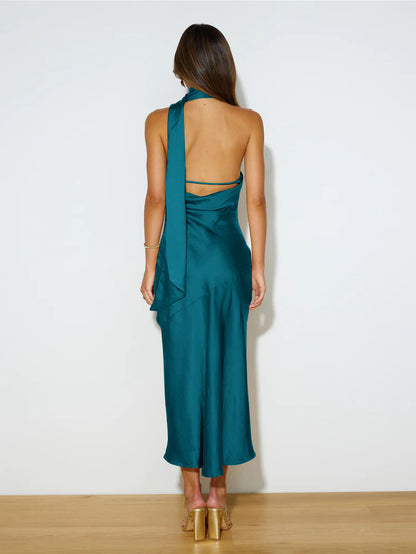 Sexy Satin Backless Evening Dresses