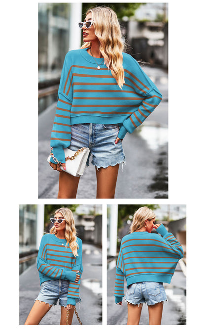 Fashion Round Neck Knitted Pullover Sweaters