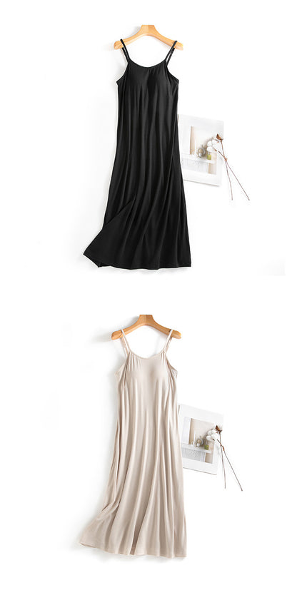 Casual Summer Built in Bra Tank Top Sleep Dresses