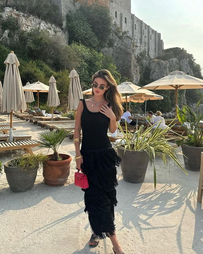 Summer Tassels Sexy Spaghetti Straps Dresses