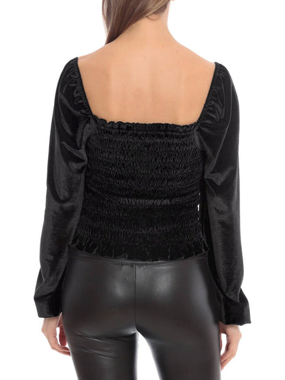 Elegant Designed Velvet Long Sleeves T Shirts