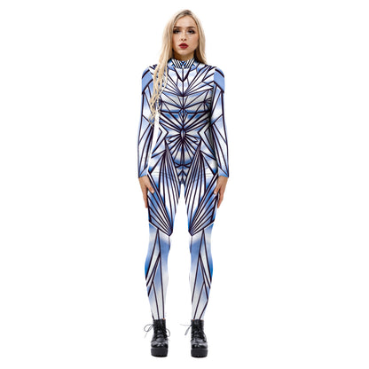 Halloween Skeleton Long Sleeves Jumpsuits Cosplay Costumes