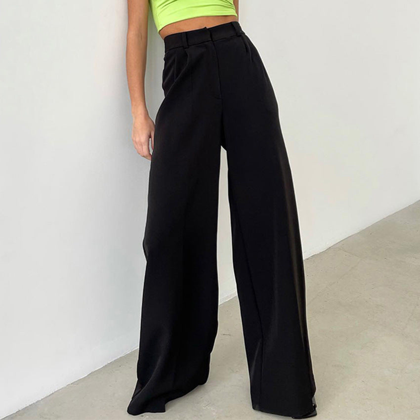 Casual High Waist Wide Legs Long Pants for Women