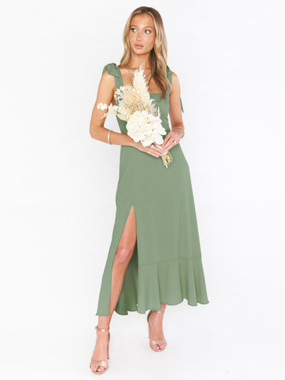 Fashion Summer Split Front Midi Dresses for Women