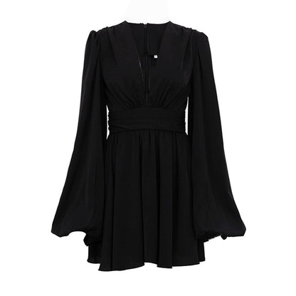 Sexy High Waist Deep V Neck Short Mini Dresses