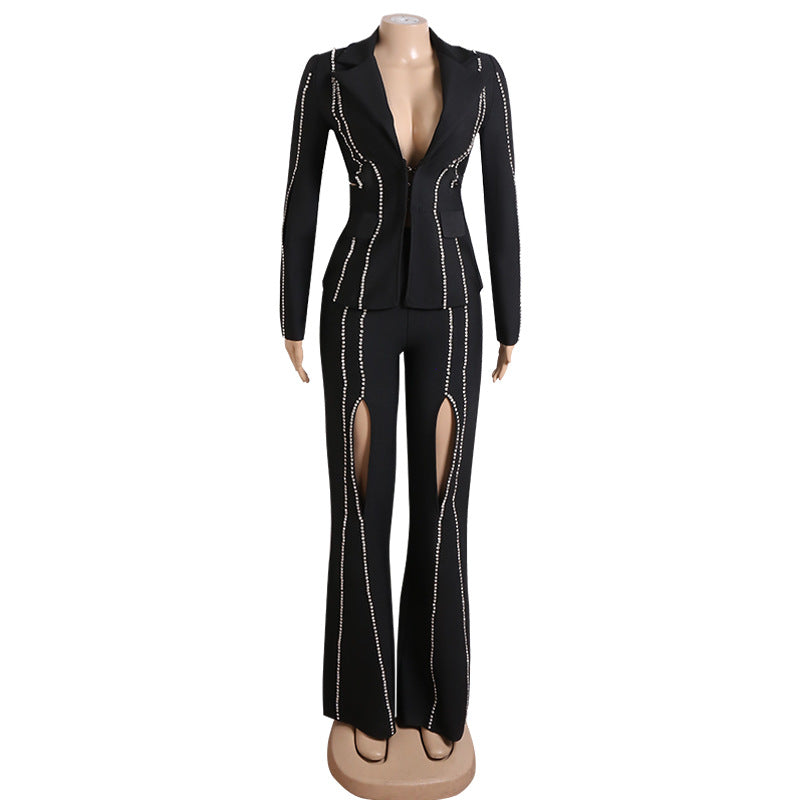Luxury Designed Hollow Out Two Pieces Women Outfits Set