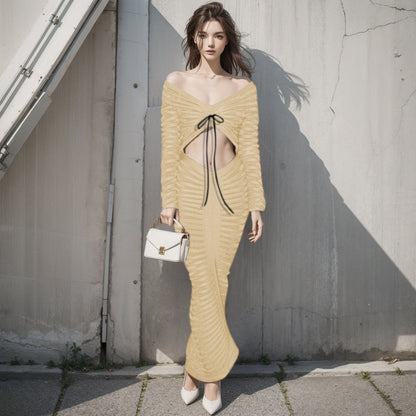 Sexy Long Sleeves Women Tops and Skirts Suits