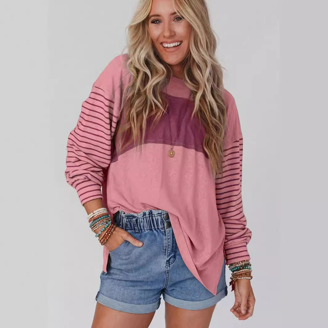 Casual Round Neck Long Sleeves T Shirts for Women