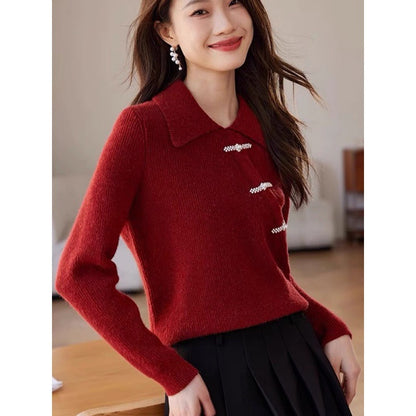 Elegant Christmas Red Vintage Sweaters