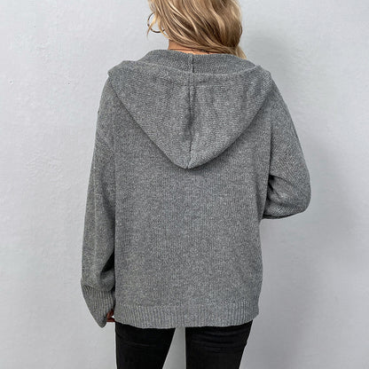 Fashion Drawstring Knitted Cardigan Coats for Women