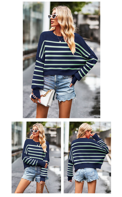 Fashion Round Neck Knitted Pullover Sweaters