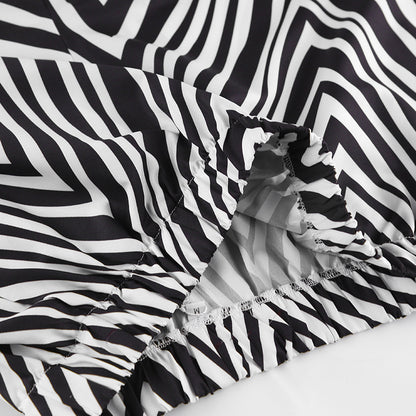 Fashion Black & White Stripes Two Pieces Suits for Women