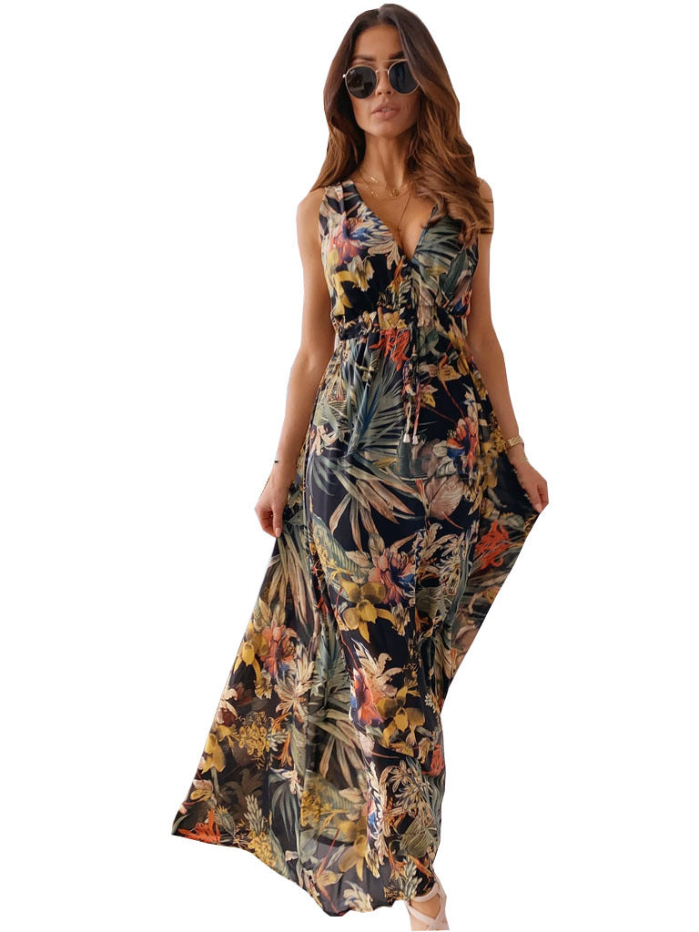Sexy Summer Backless Lace Up Long Maxi Dresses