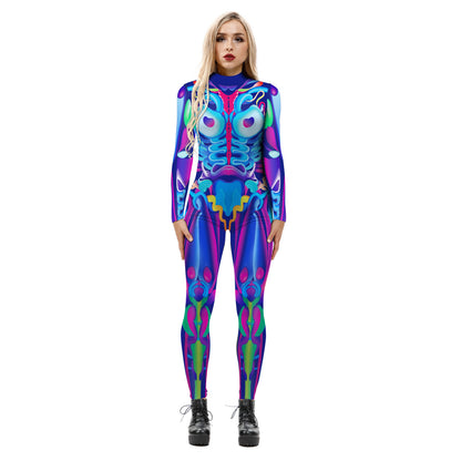 Halloween Skeleton Long Sleeves Jumpsuits Cosplay Costumes