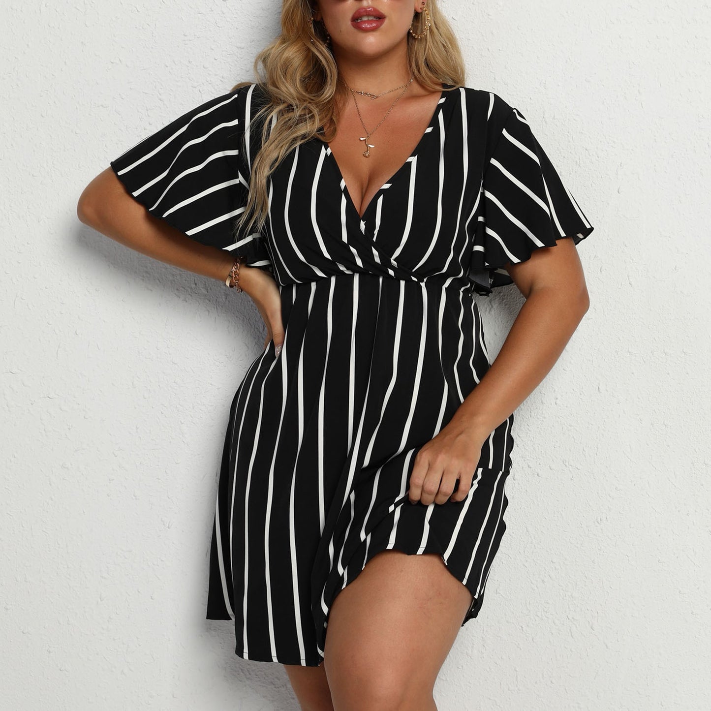 Casual Plus Sizes Boho Short Dresses