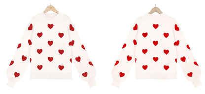 Casual Sweetheart Design Pullover Knitted Sweaters