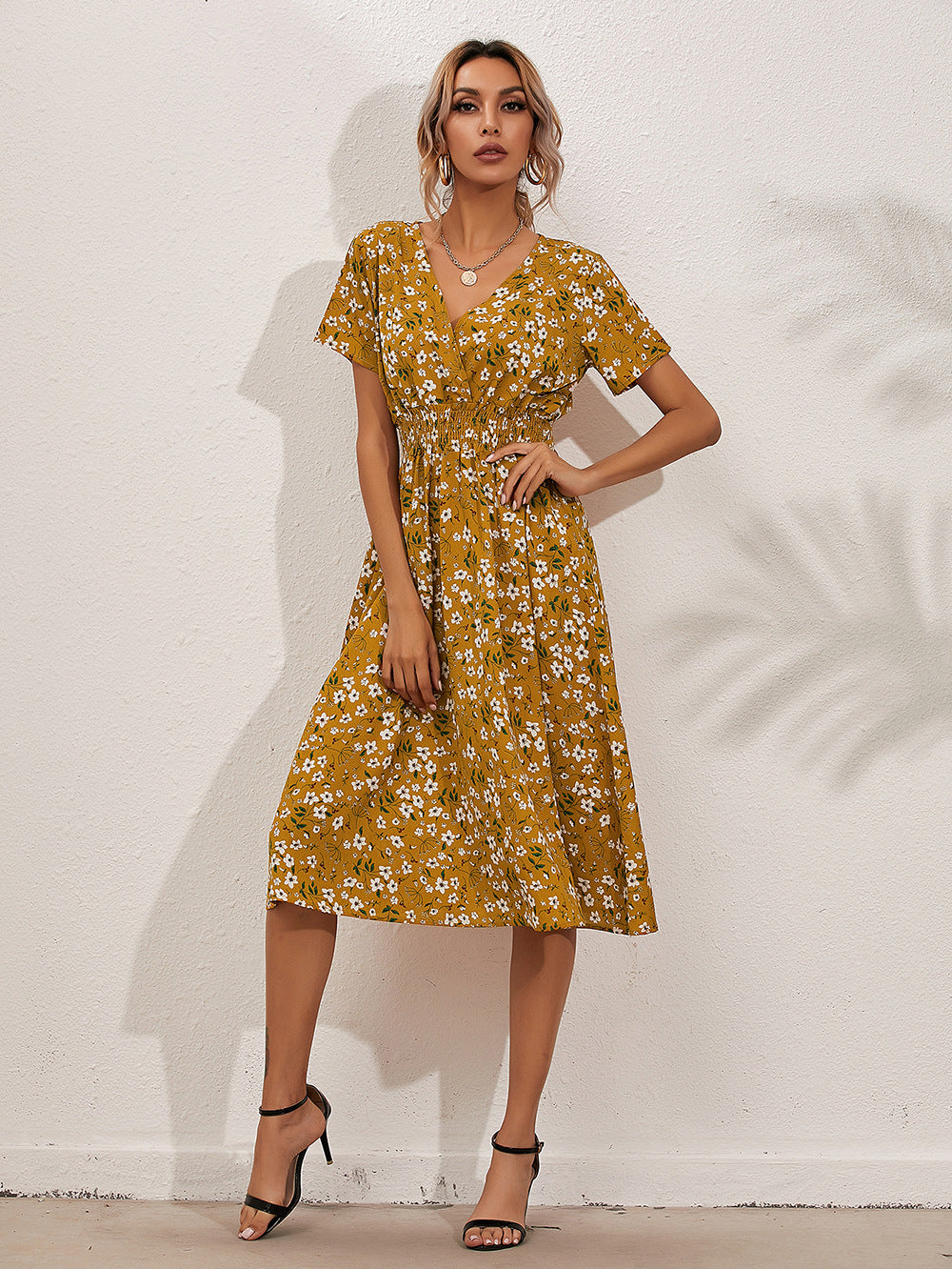 Summer Floral Print Short Sleeves Summer Daily Dresses
