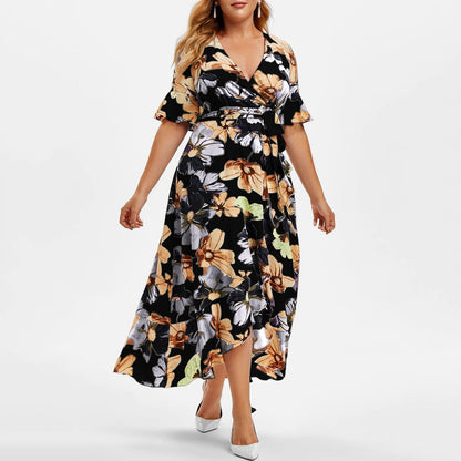 Casual Boho Irregular Plus Sizes Summer Women Dresses