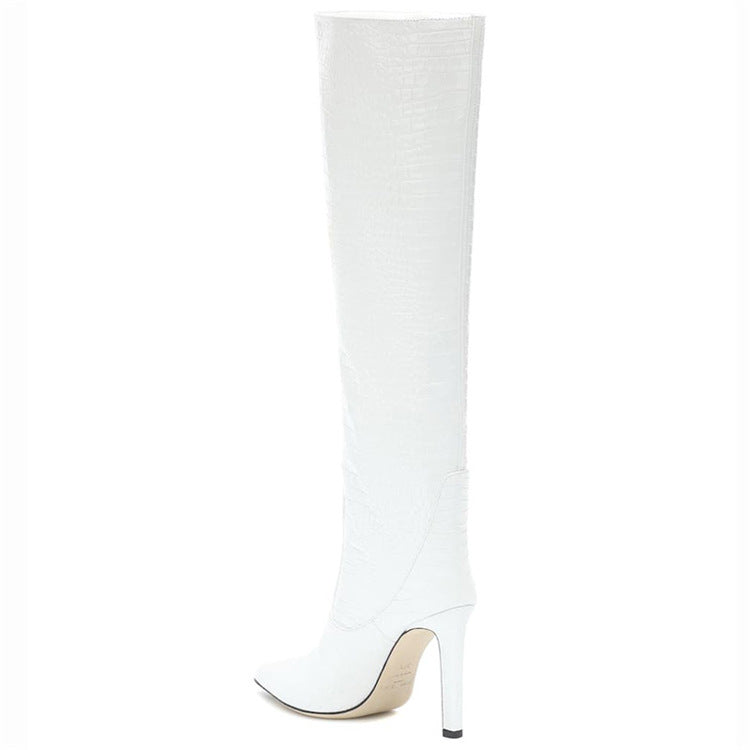 Fashion Peep Toe Crocodile Print Plus Sizes Women Boots
