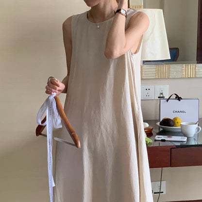 Casual Sleeveless Long Linen Dresses