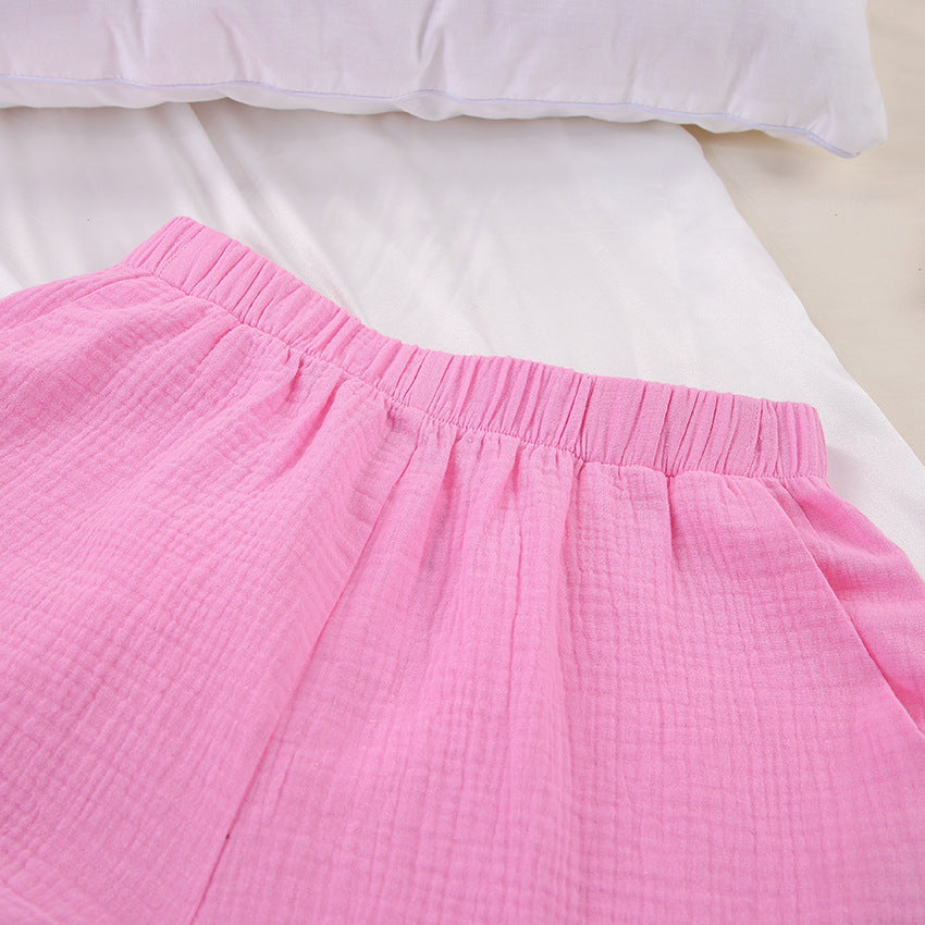 Fashion 100% Cotton Shirts & Shorts Two Pieces Sets