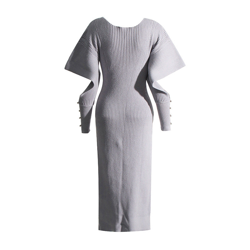 Fashion Designed Midi Length Knitted Dresses