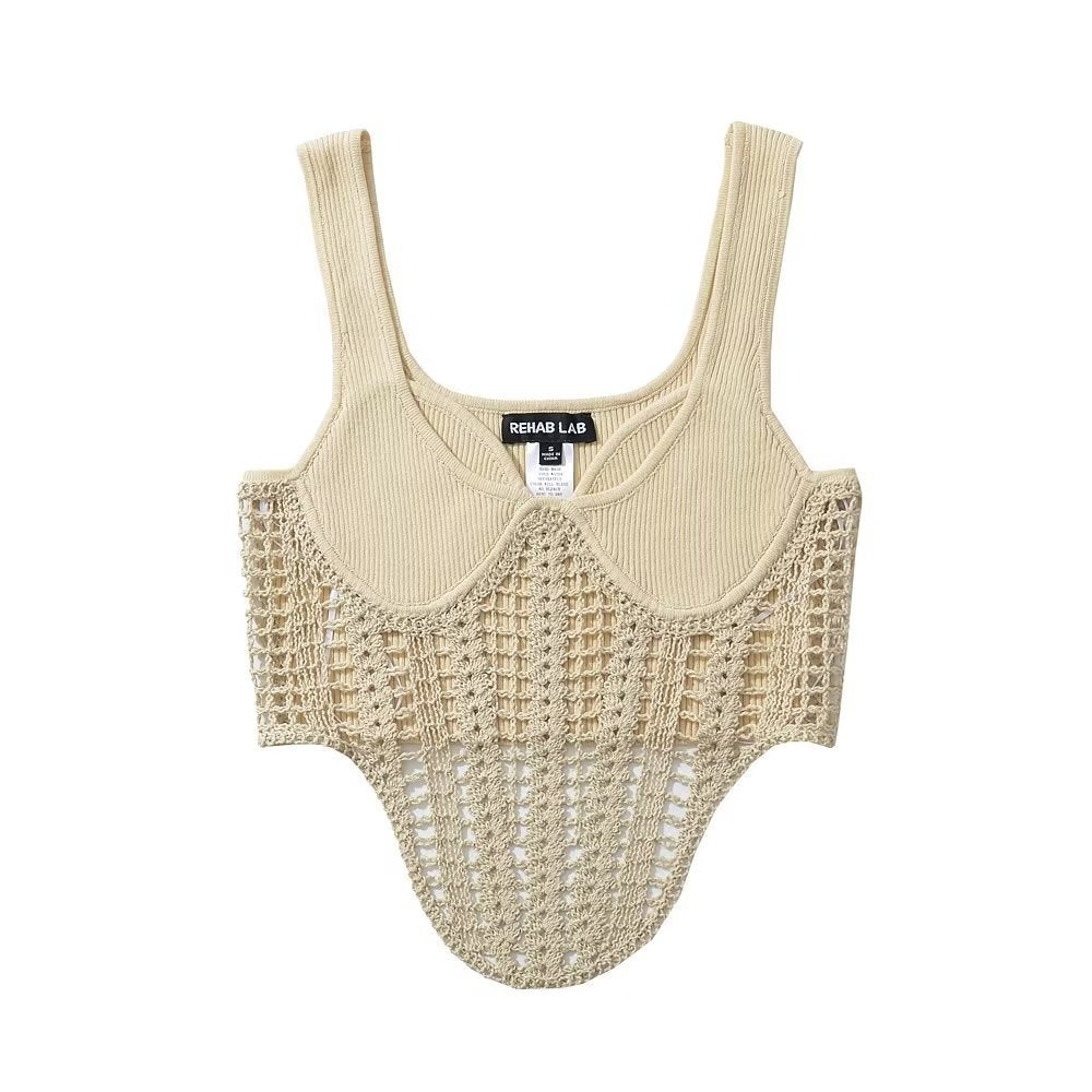 Fashion Crochet Knitted Midriff Baring Summer Tank Tops