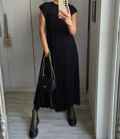 Casual Round Neck Sleeveless Women Long Dresses