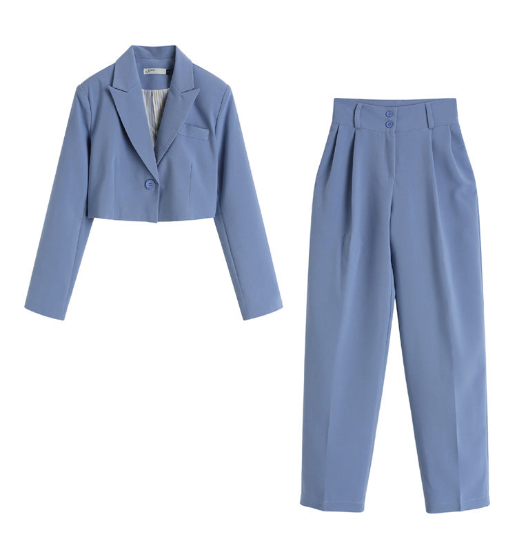 Fashion Short Blazers & High Waist Pants Suits
