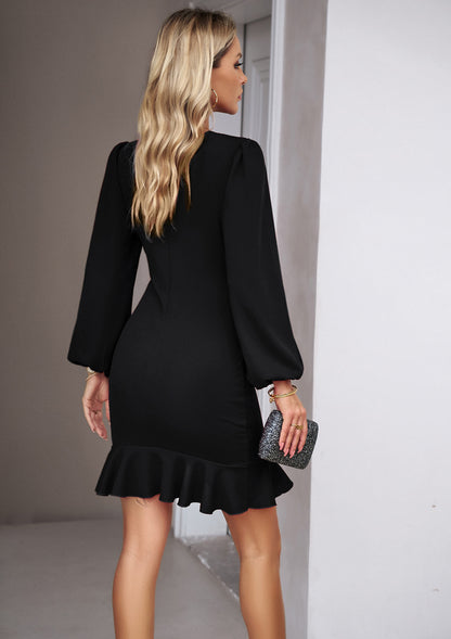 Elegant Long Sleeves Short Dresses for Women